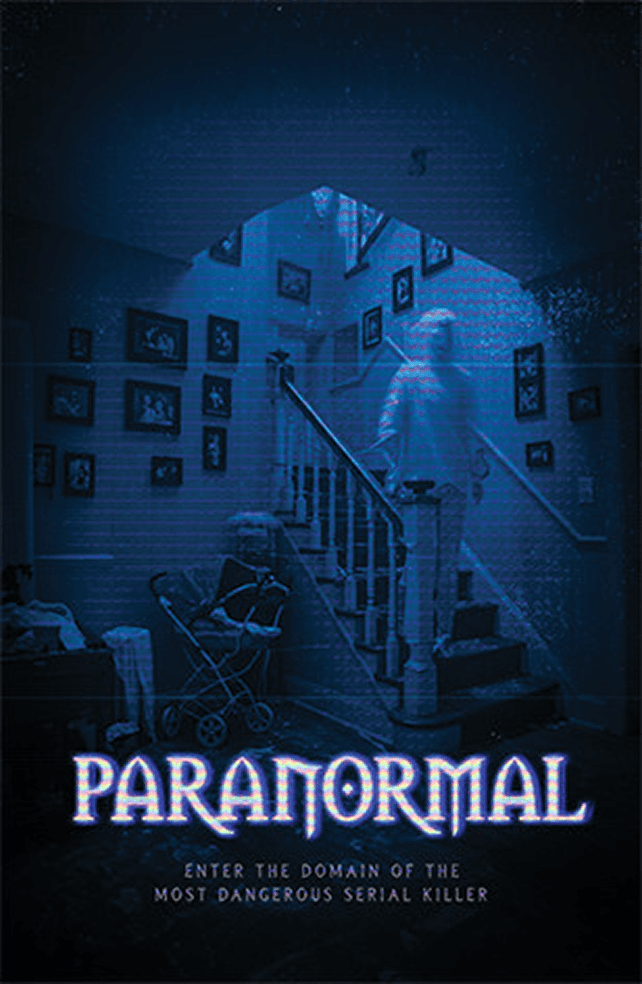 A ghostly figure descending a staircase